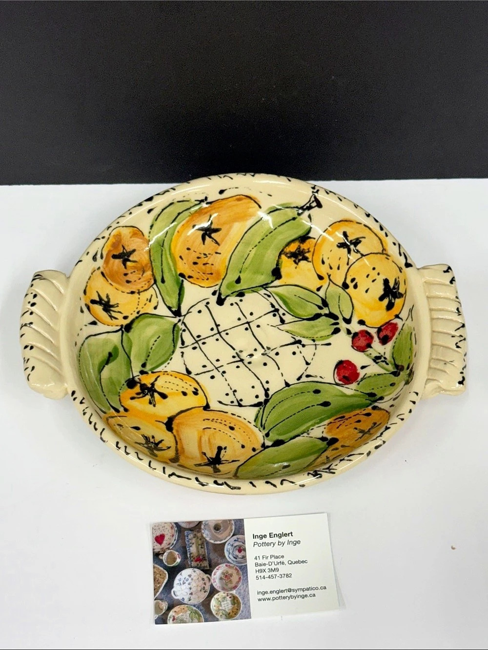 Inge Englert Pottery by Inge Quebec Hand-Painted Fruit Serving Bowl – Studio Pot